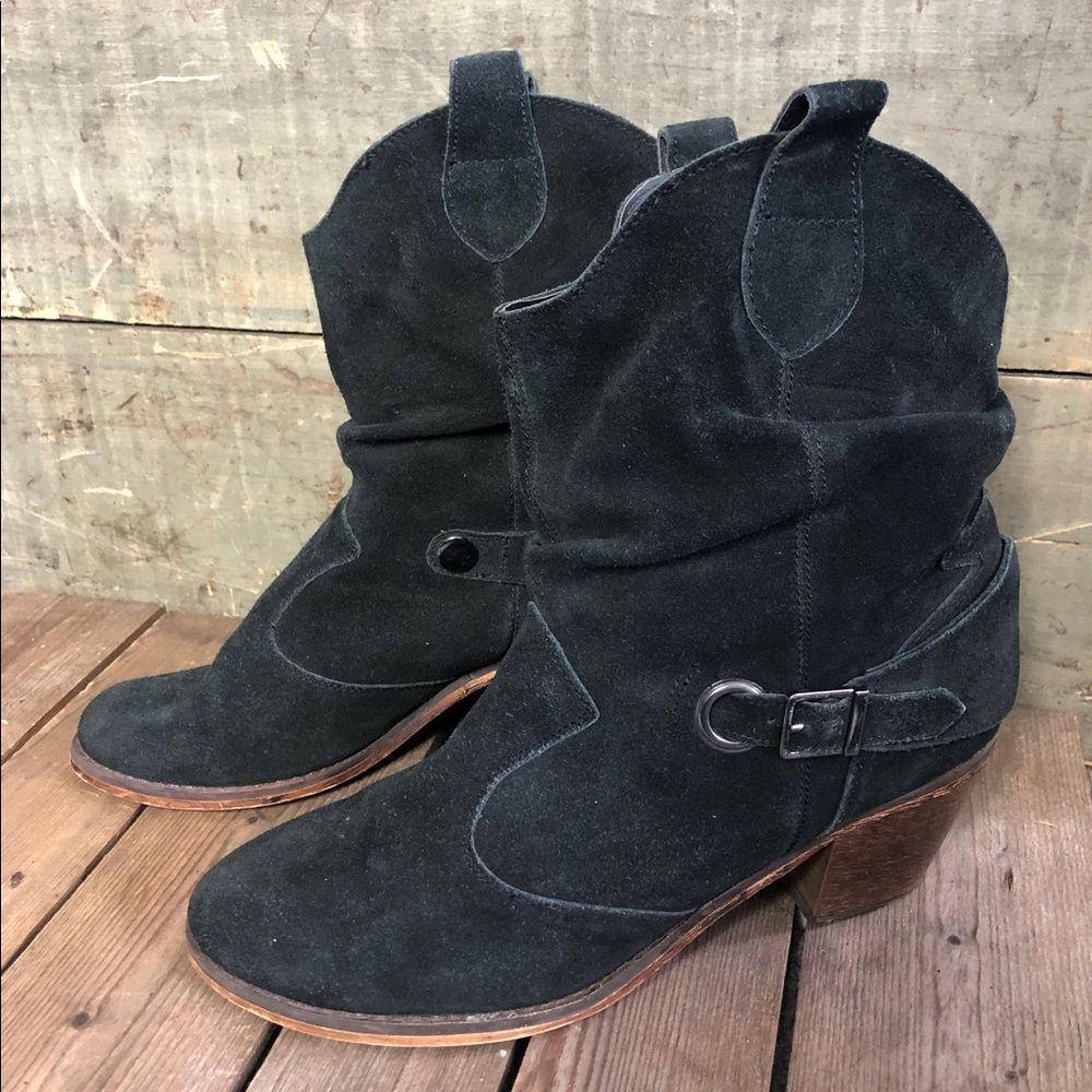 Decree Black Suede Booties